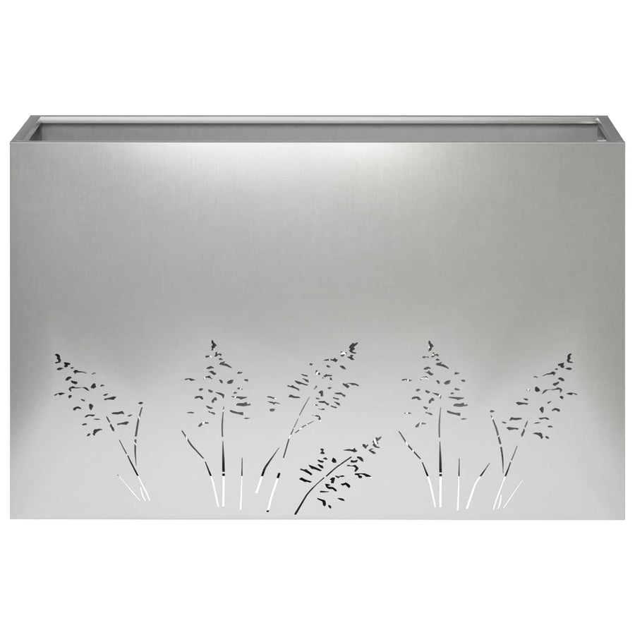 Plantenbak 2 st zilver 80 x 20 x 49 cm Roestvrij staal