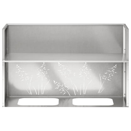 Plantenbak 2 st zilver 80 x 20 x 49 cm Roestvrij staal
