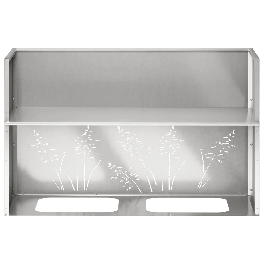 Plantenbak 2 st zilver 80 x 20 x 49 cm Roestvrij staal