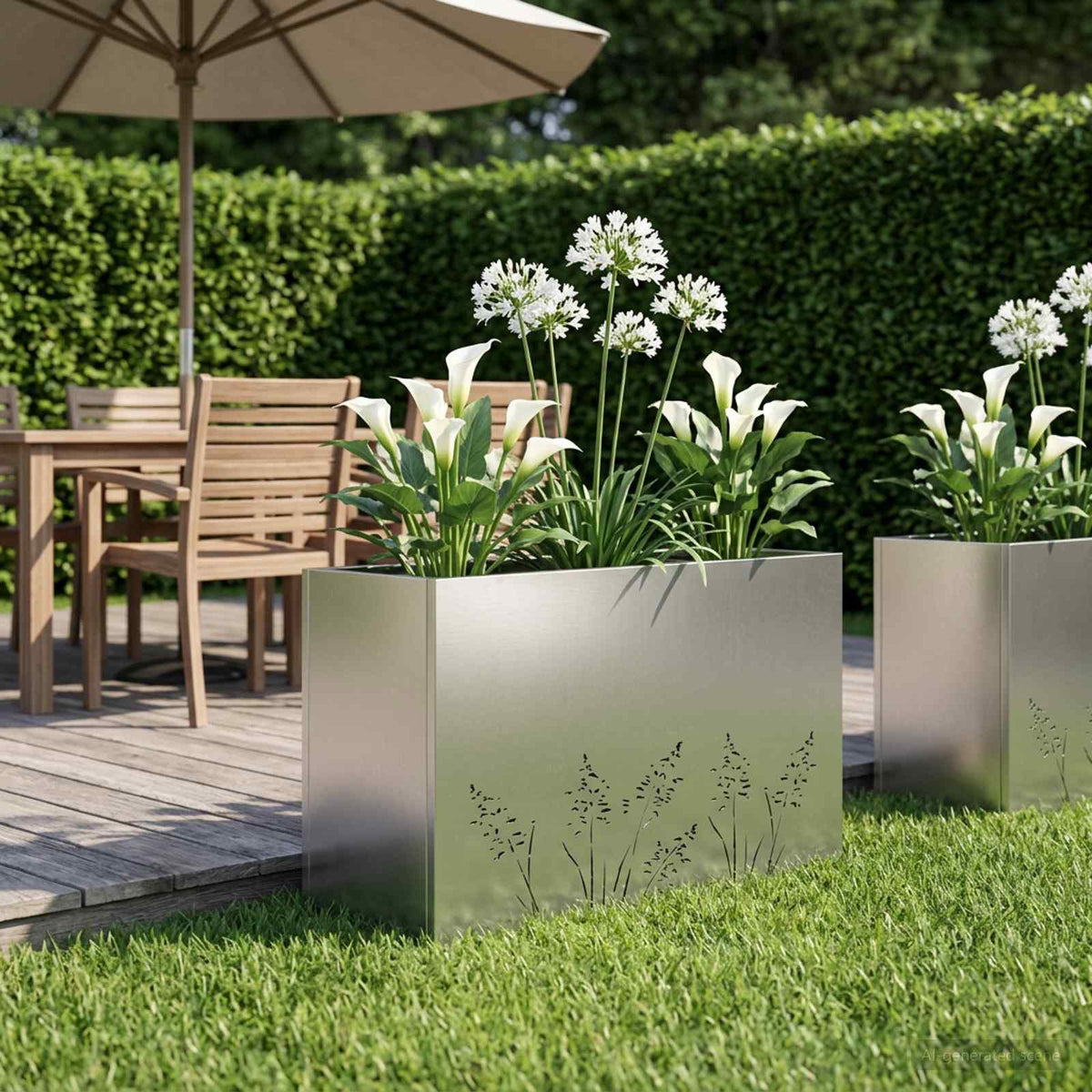 Plantenbak zilver 80 x 20 x 49 cm Gegalvaniseerd staal