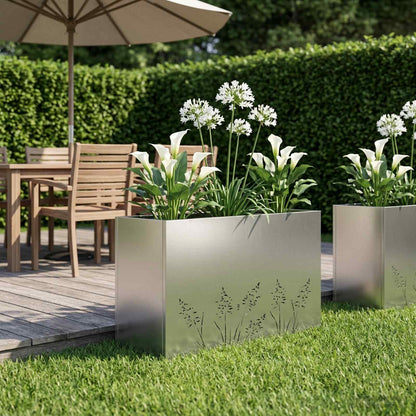 Plantenbak zilver 80 x 20 x 49 cm Gegalvaniseerd staal