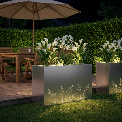 Plantenbak zilver 80 x 20 x 49 cm Gegalvaniseerd staal
