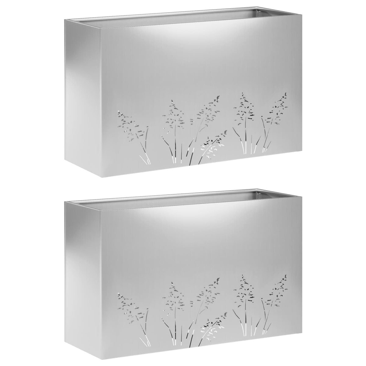 Plantenbak 2 st zilver 80 x 20 x 49 cm Gegalvaniseerd staal