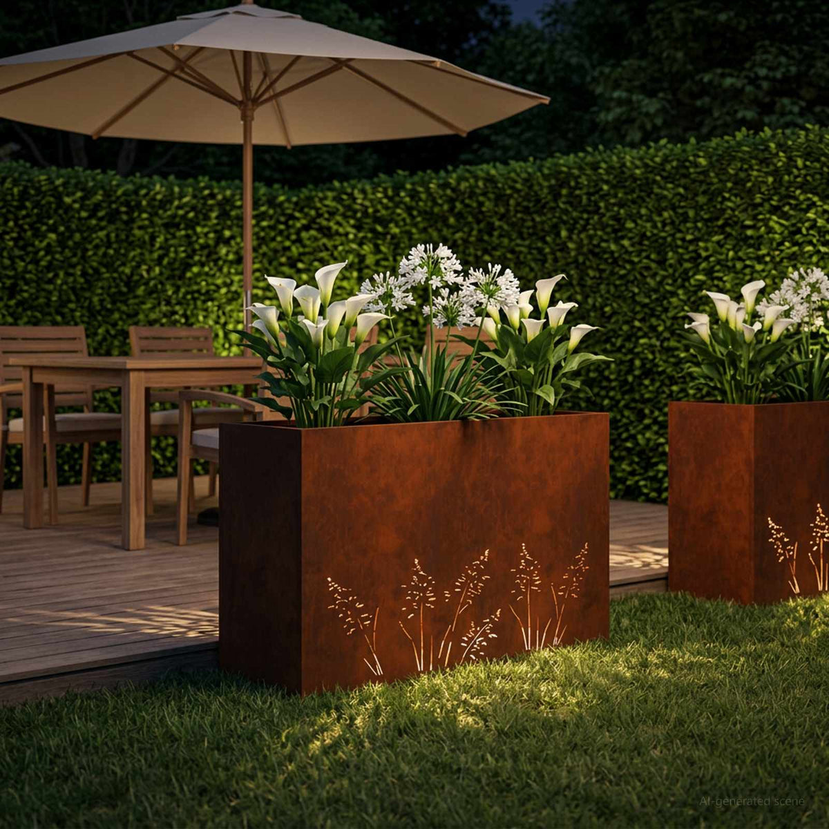 Plantenbak Roestkleurig 80 x 20 x 49 cm weervast staal