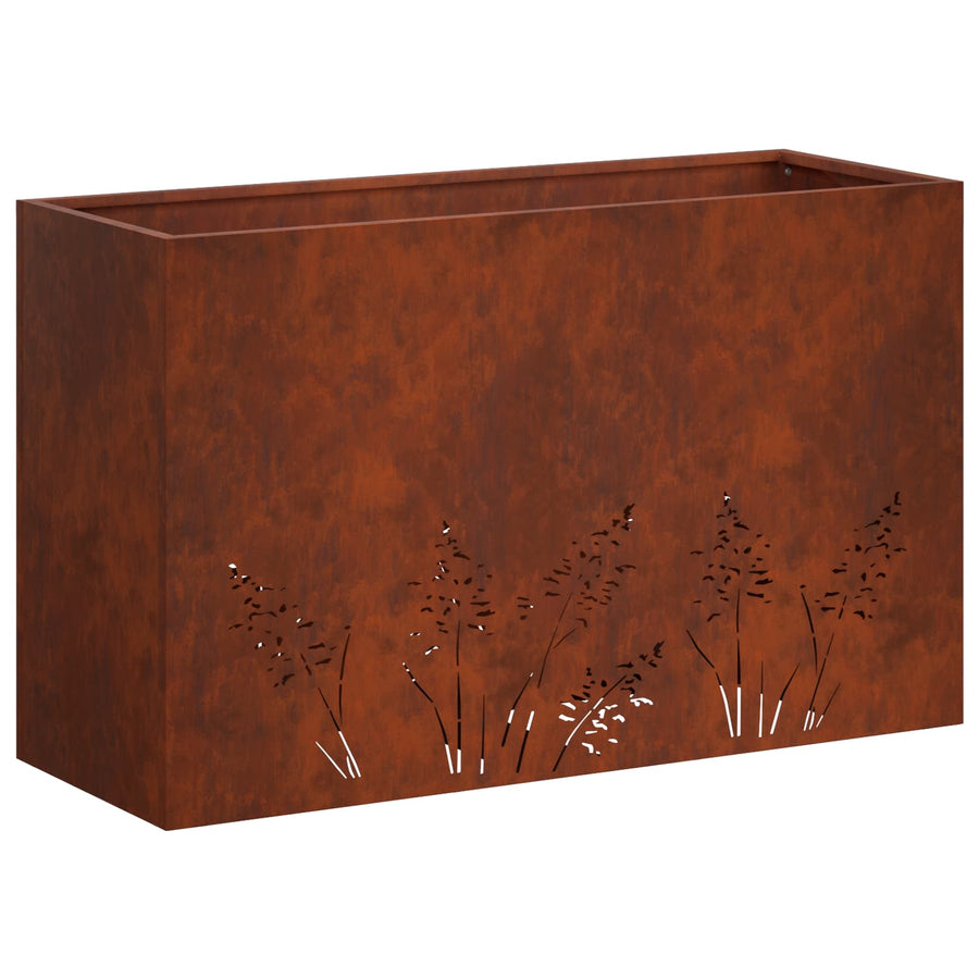 Plantenbak 2 st Roestkleurig 80 x 20 x 49 cm weervast staal