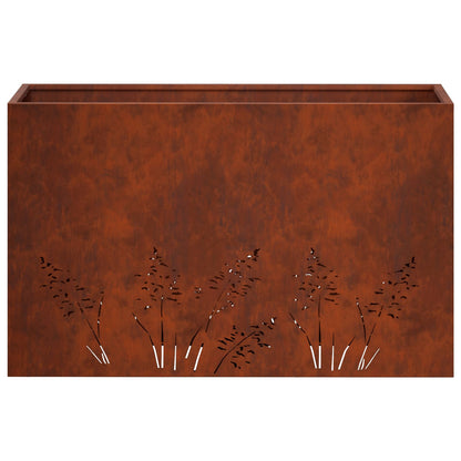 Plantenbak 2 st Roestkleurig 80 x 20 x 49 cm weervast staal