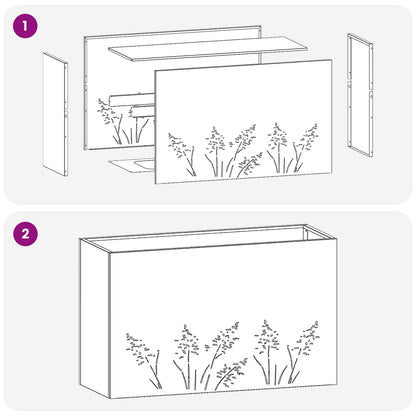 Plantenbak Zwart 80 x 30 x 49 cm Koudgewalst staal