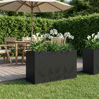 Plantenbak Zwart 80 x 30 x 49 cm Koudgewalst staal