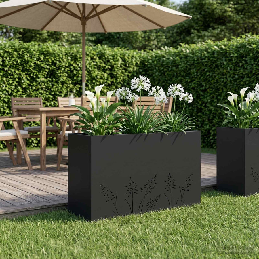 Plantenbak Zwart 80 x 30 x 49 cm Koudgewalst staal
