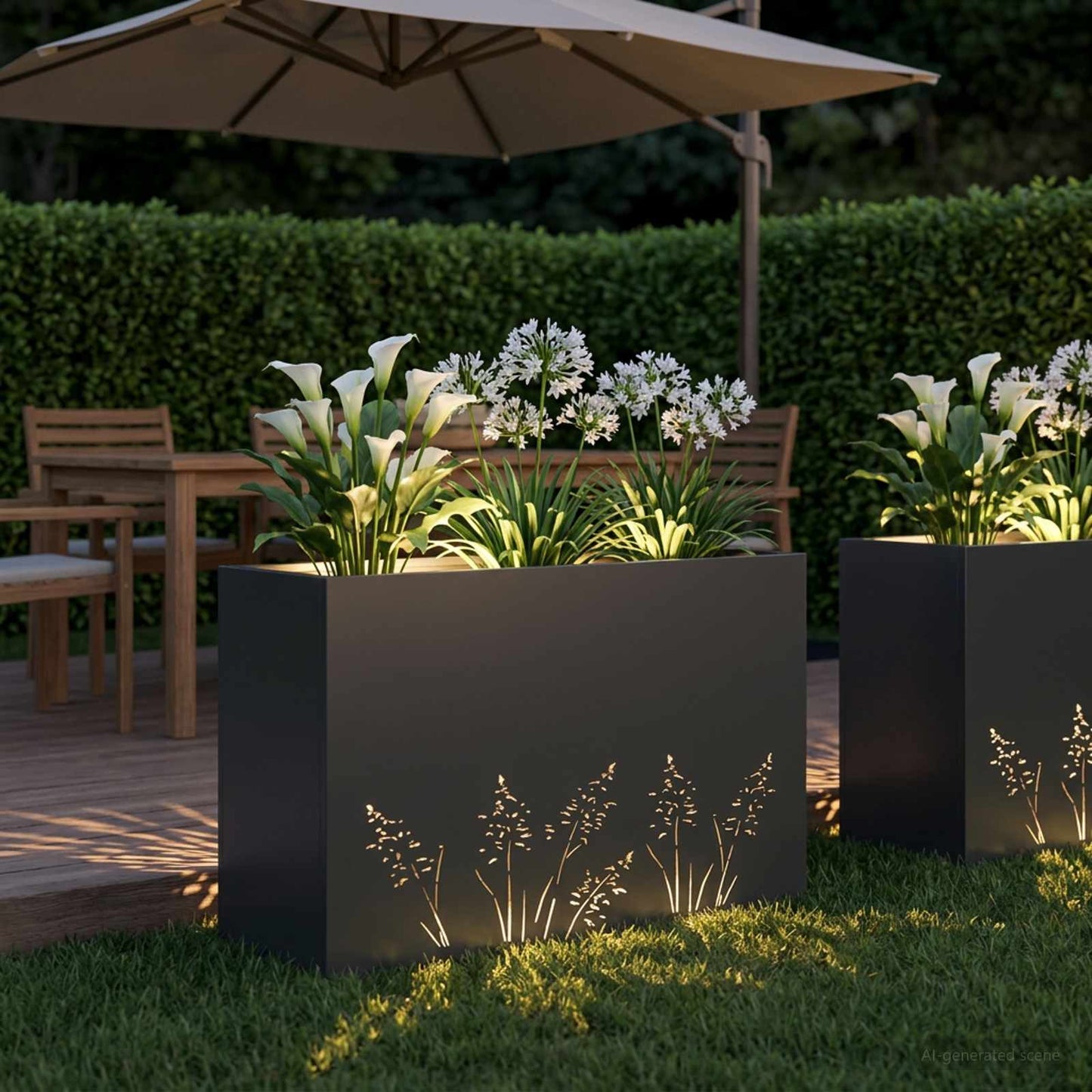 Plantenbak Zwart 80 x 30 x 49 cm Koudgewalst staal