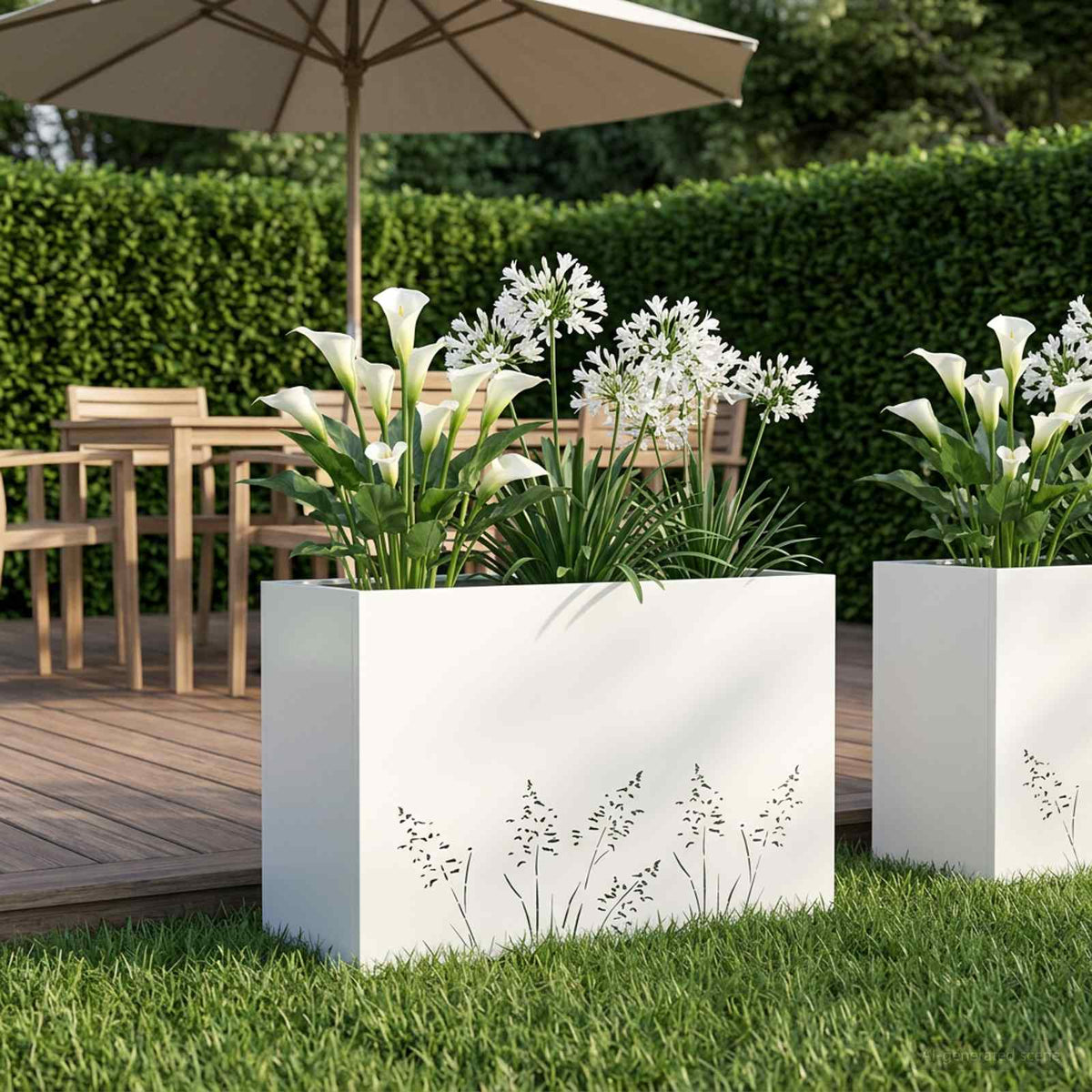 Plantenbak Wit 80 x 30 x 49 cm Koudgewalst staal