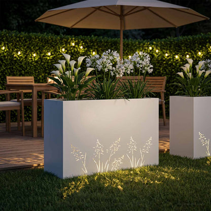 Plantenbak Wit 80 x 30 x 49 cm Koudgewalst staal