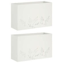Plantenbak 2 st Wit 80 x 30 x 49 cm Koudgewalst staal