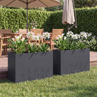 Plantenbakken set 2 st antraciet 80x30x49 cm staal
