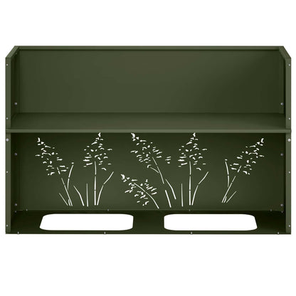 Plantenbak Olijfgroen 80 x 30 x 49 cm Koudgewalst staal