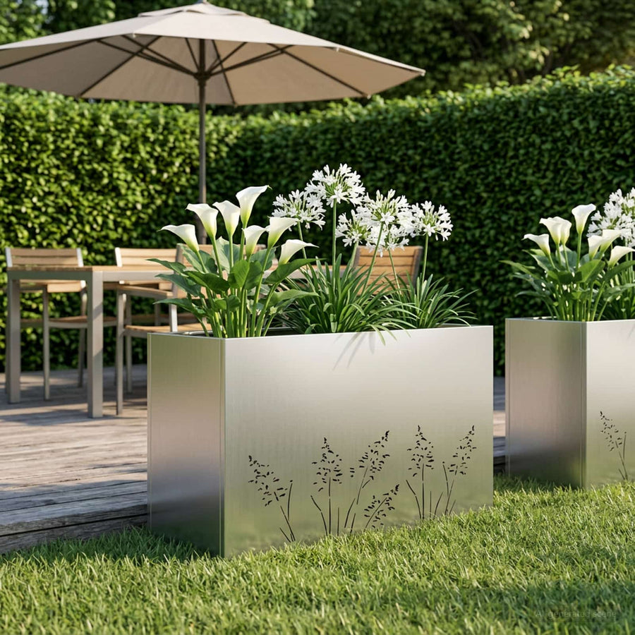 Plantenbak zilver 80 x 30 x 49 cm Roestvrij staal
