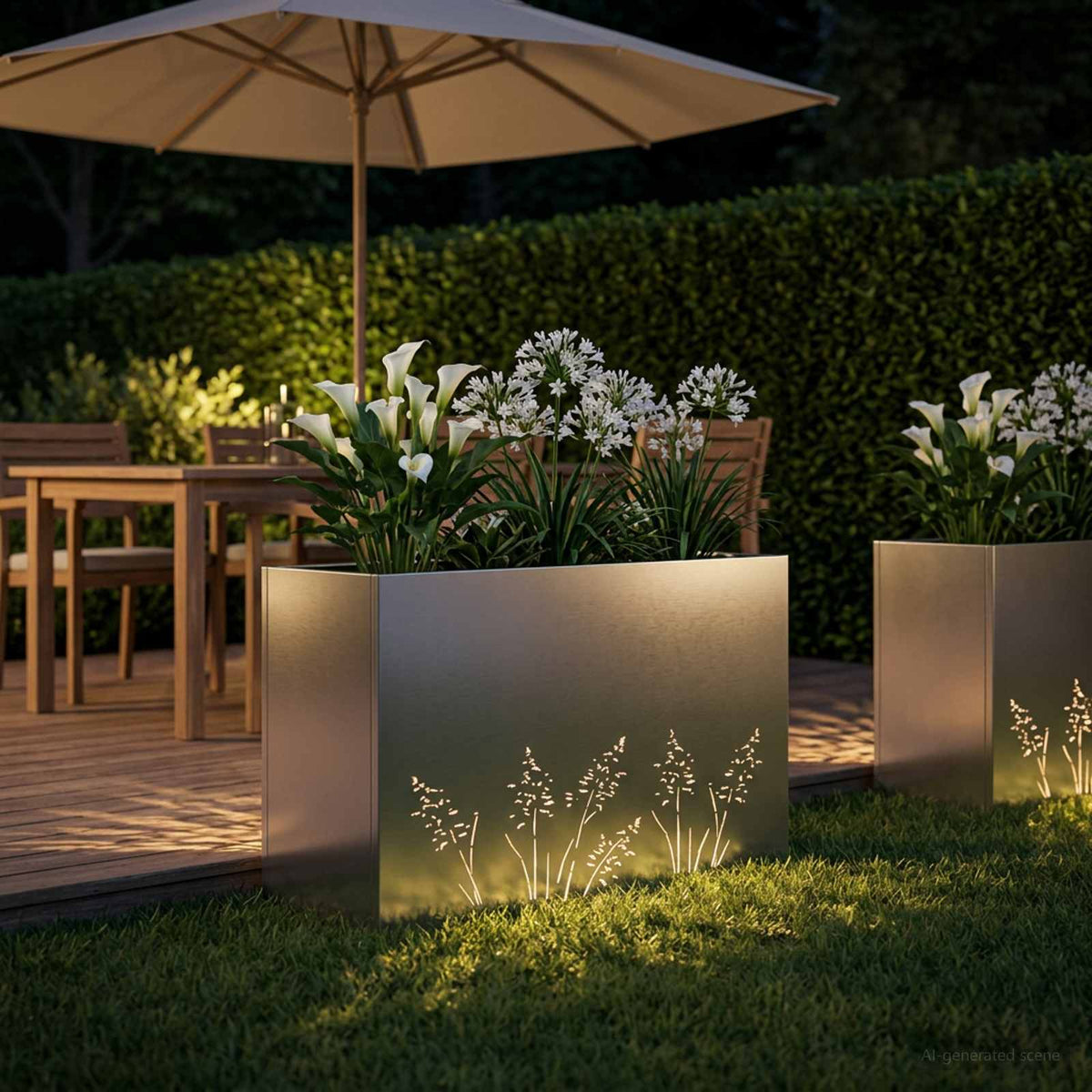Plantenbak zilver 80 x 30 x 49 cm Roestvrij staal