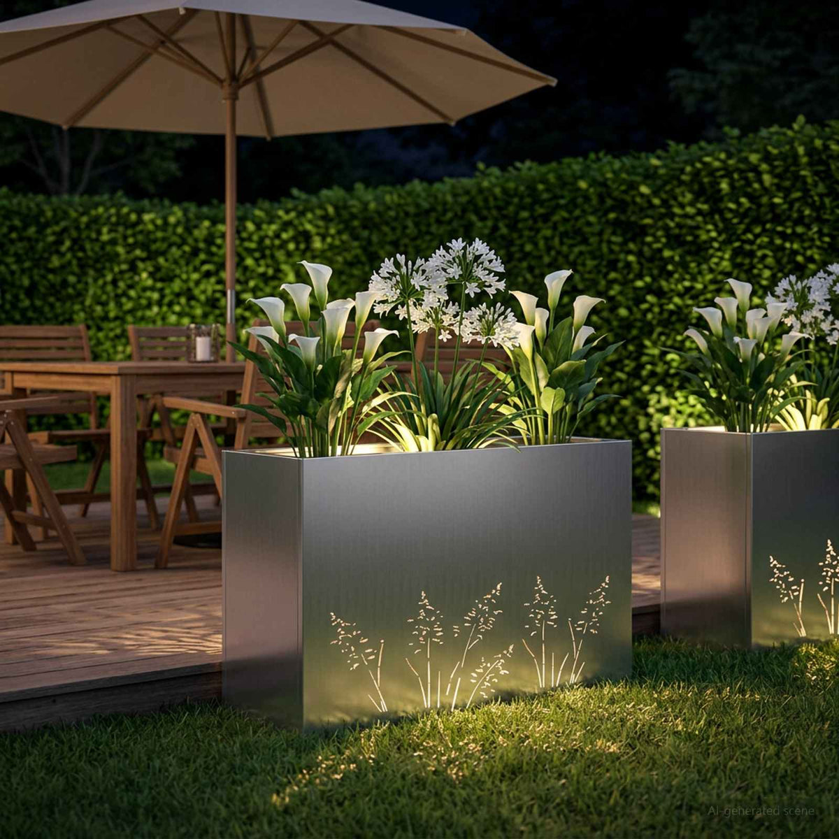 Plantenbak zilver 80 x 30 x 49 cm Gegalvaniseerd staal