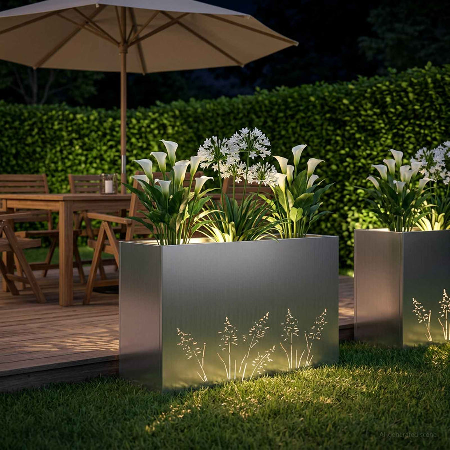 Plantenbak zilver 80 x 30 x 49 cm Gegalvaniseerd staal