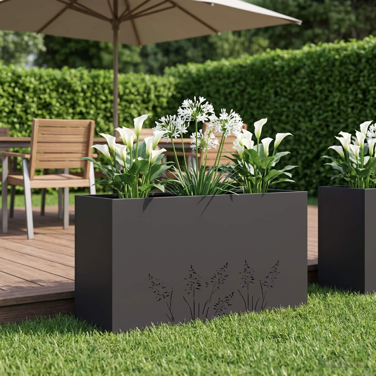 Plantenbak Zwart 100 x 20 x 49 cm Koudgewalst staal