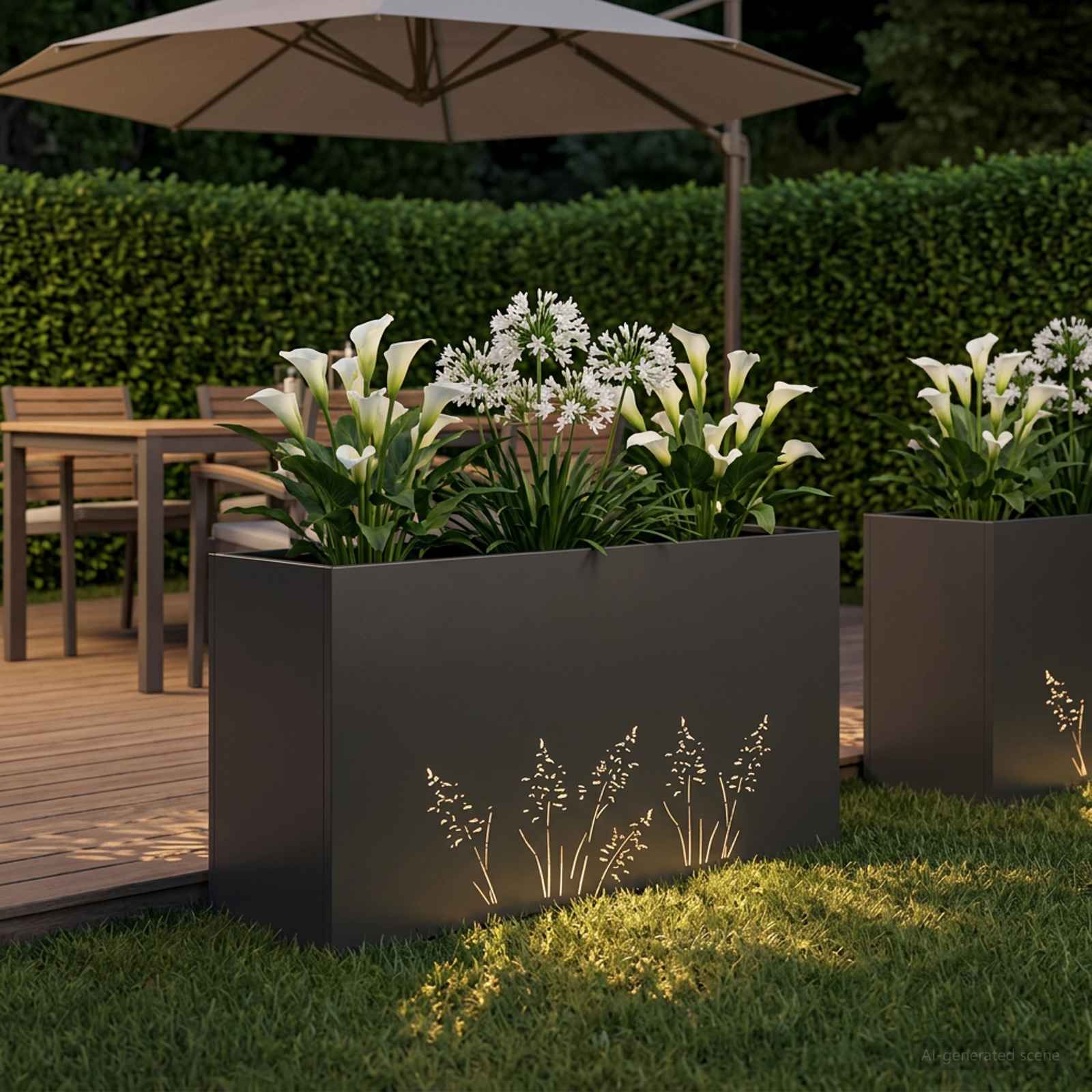 Plantenbak Zwart 100 x 20 x 49 cm Koudgewalst staal
