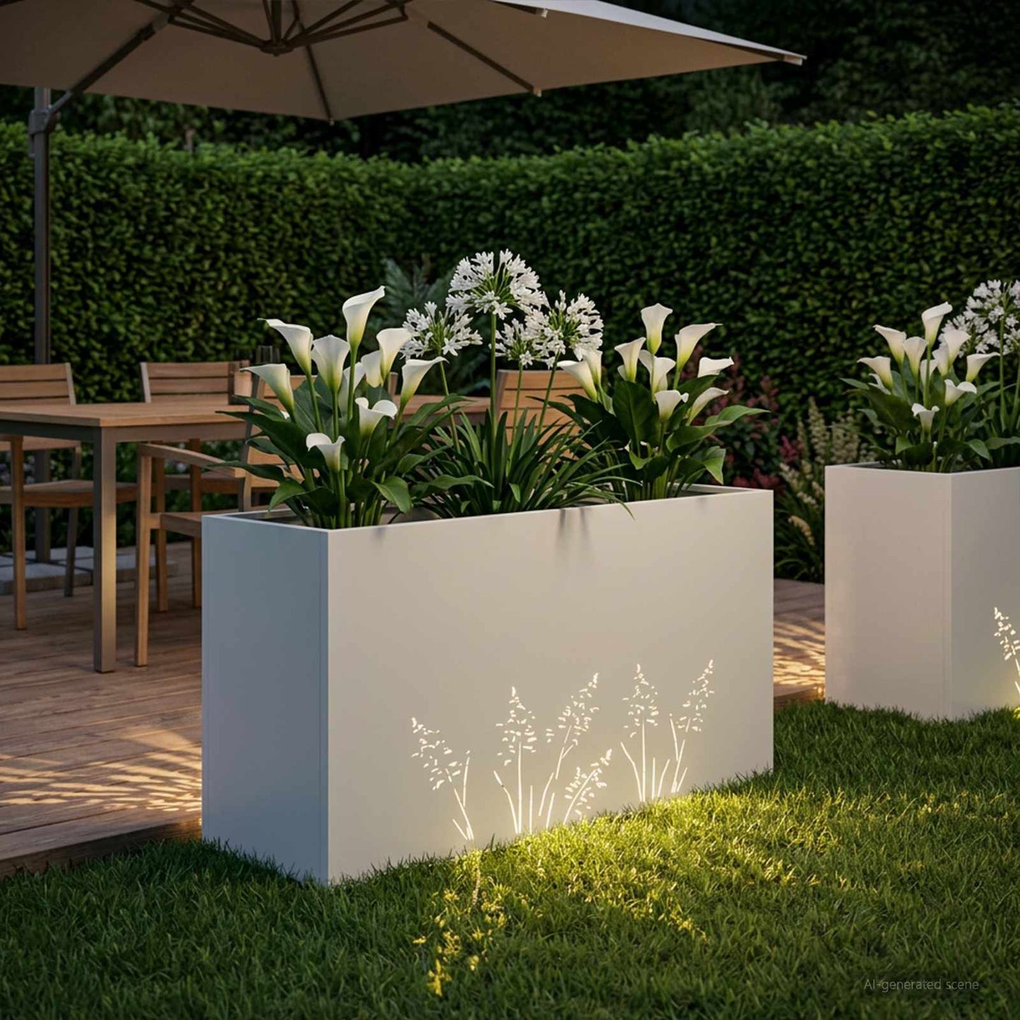 Plantenbak Wit 100 x 20 x 49 cm Koudgewalst staal