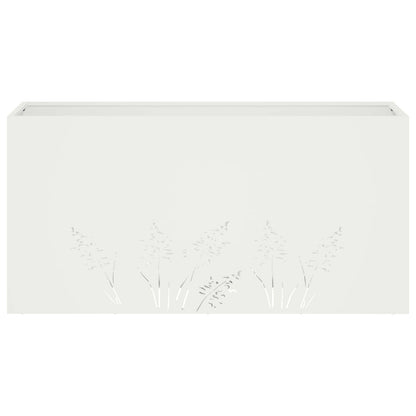 Plantenbak Wit 100 x 20 x 49 cm Koudgewalst staal