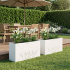 Plantenbak set 2 stuks 100x20x49 cm wit