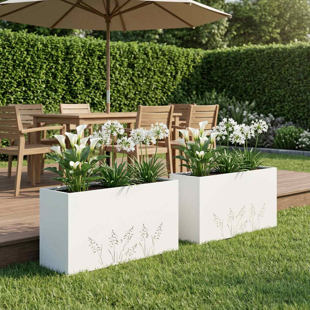 Plantenbak 2 st Wit 100 x 20 x 49 cm Koudgewalst staal