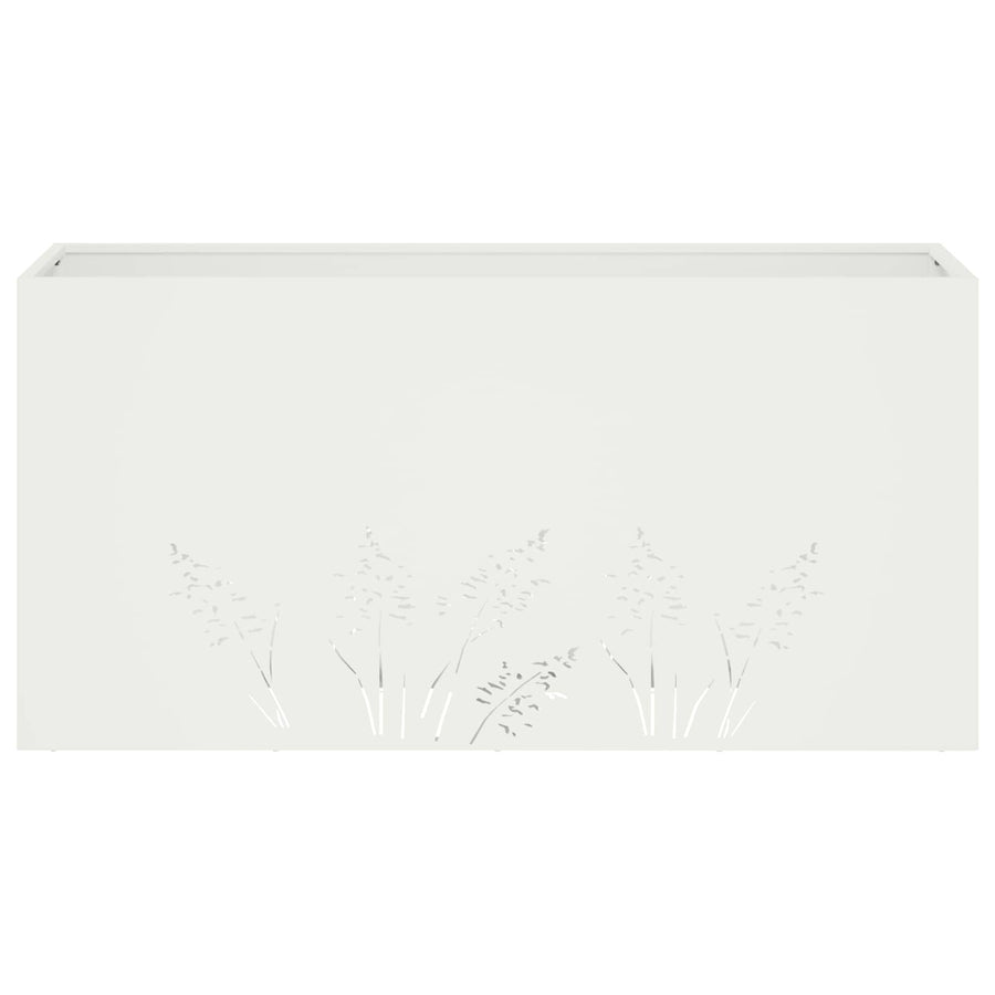 Plantenbak 2 st Wit 100 x 20 x 49 cm Koudgewalst staal