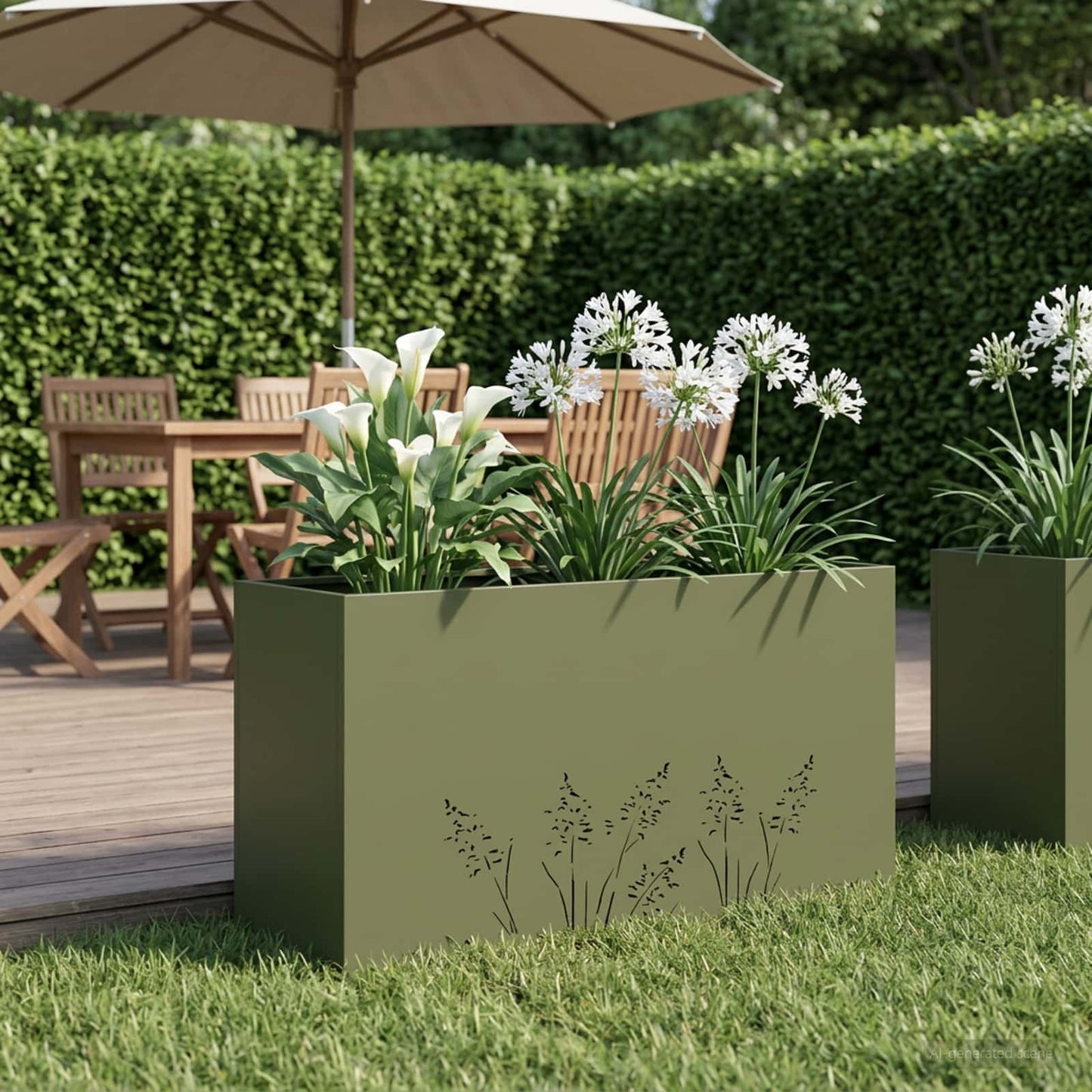 Plantenbak Olijfgroen 100 x 20 x 49 cm Koudgewalst staal