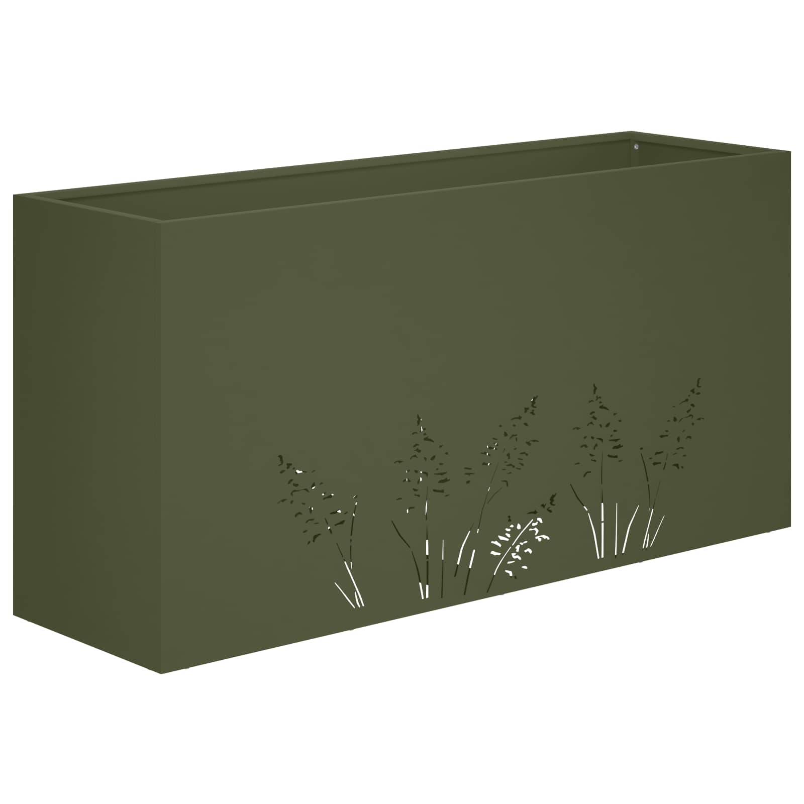 Plantenbak Olijfgroen 100 x 20 x 49 cm Koudgewalst staal