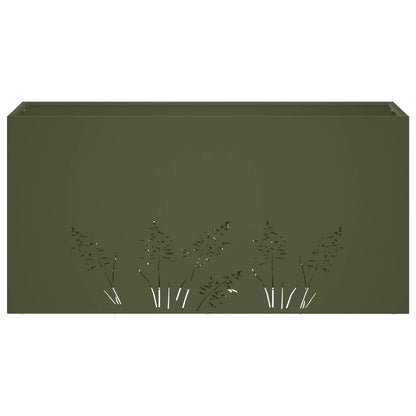 Plantenbak Olijfgroen 100 x 20 x 49 cm Koudgewalst staal