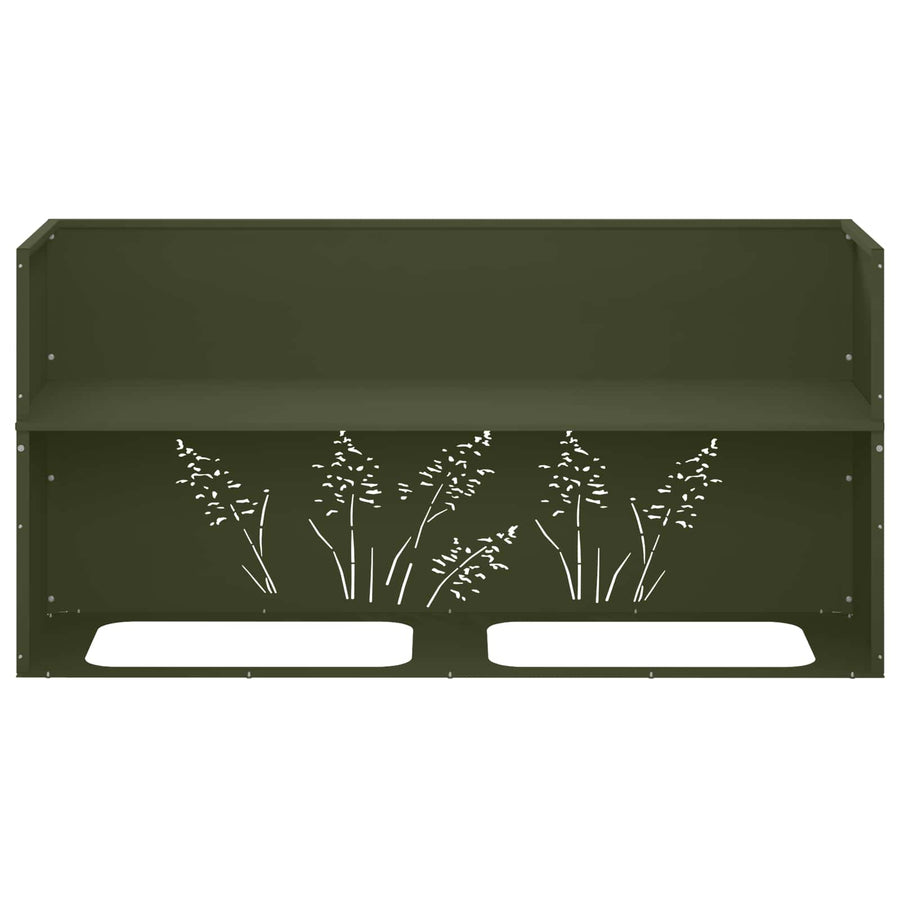Plantenbak Olijfgroen 100 x 20 x 49 cm Koudgewalst staal