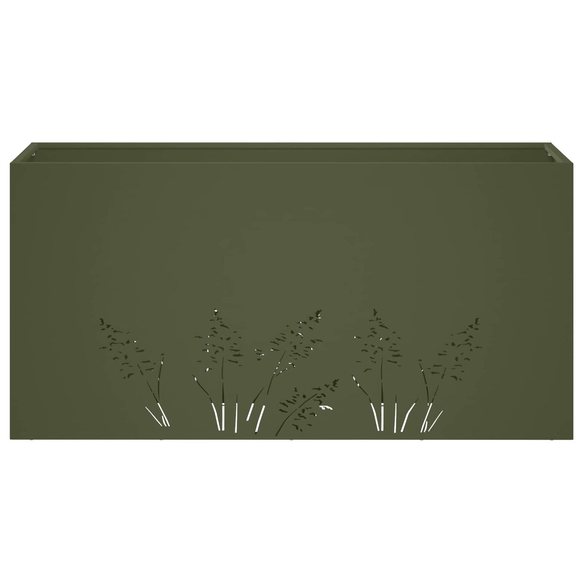 Plantenbak 2 st Olijfgroen 100 x 20 x 49 cm Koudgewalst staal