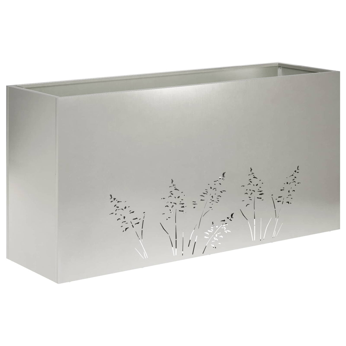Plantenbak 2 st zilver 100 x 20 x 49 cm Roestvrij staal
