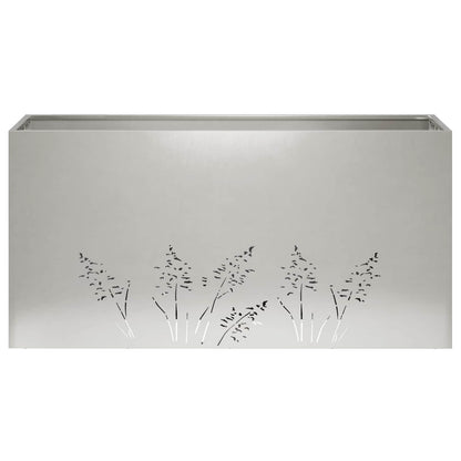 Plantenbak 2 st zilver 100 x 20 x 49 cm Roestvrij staal