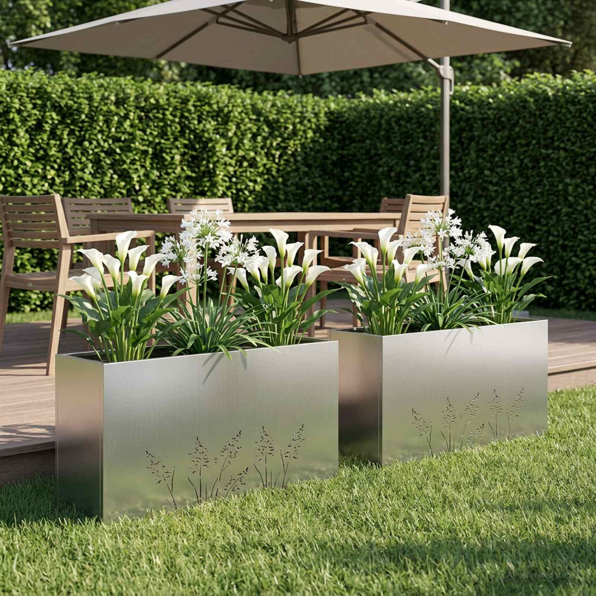 Plantenbak 2 st zilver 100 x 20 x 49 cm Gegalvaniseerd staal