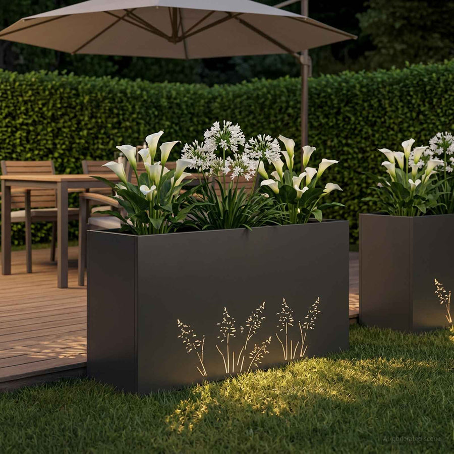 Plantenbak Zwart 100 x 30 x 49 cm Koudgewalst staal