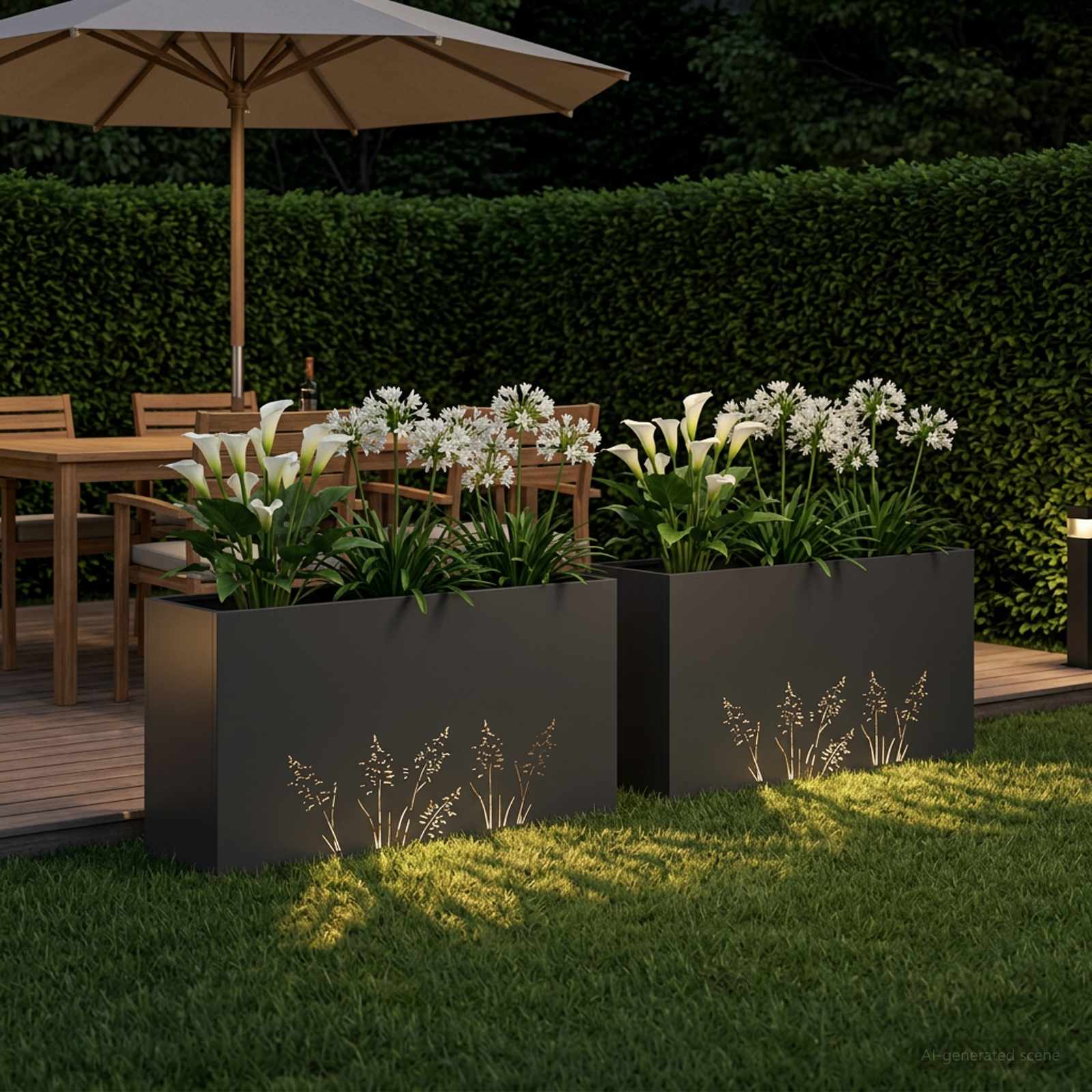 Plantenbak 2 st Zwart 100 x 30 x 49 cm Koudgewalst staal