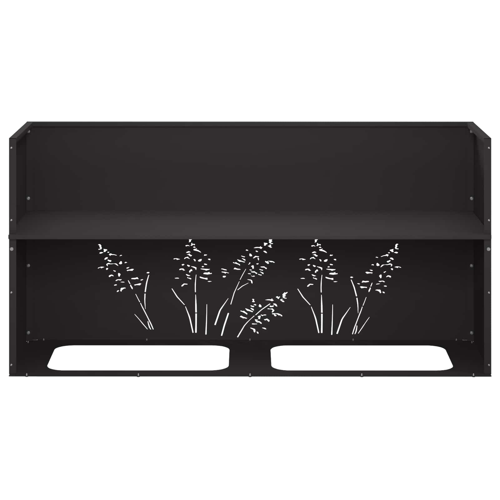 Plantenbak 2 st Zwart 100 x 30 x 49 cm Koudgewalst staal