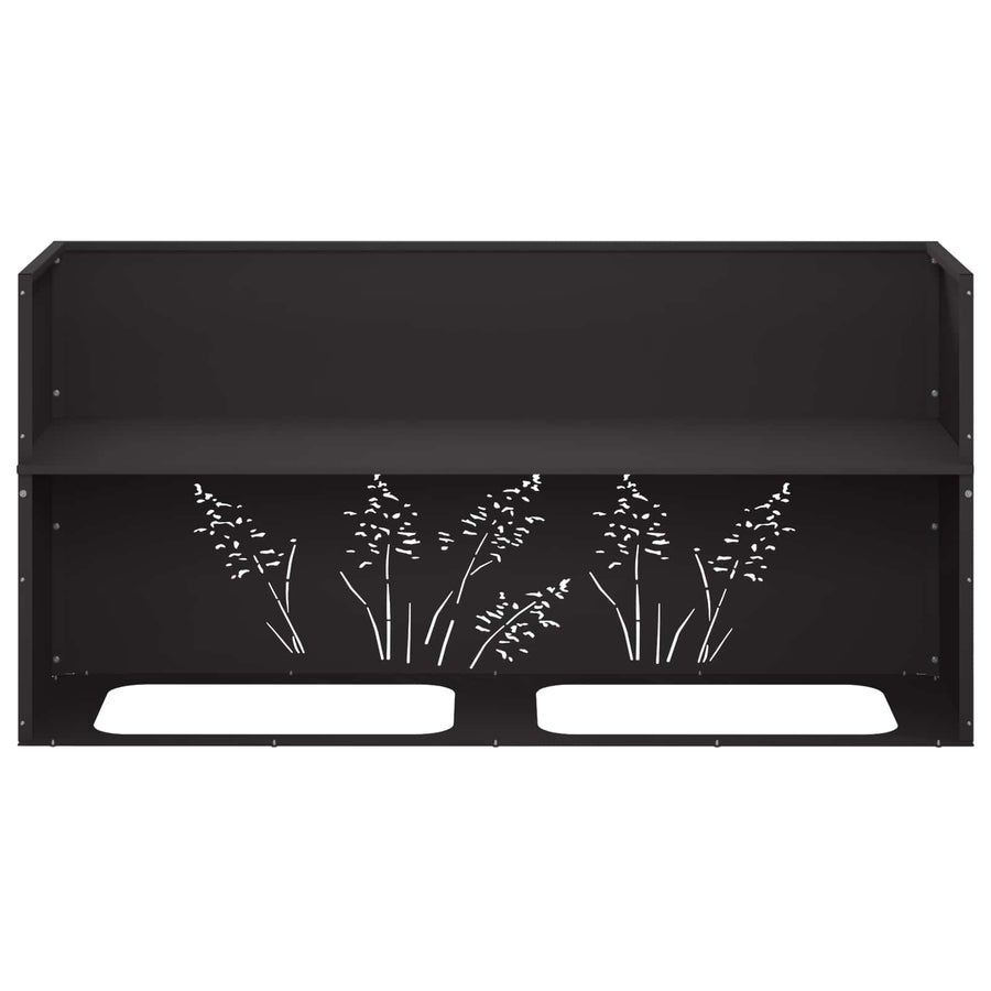 Plantenbak 2 st Zwart 100 x 30 x 49 cm Koudgewalst staal