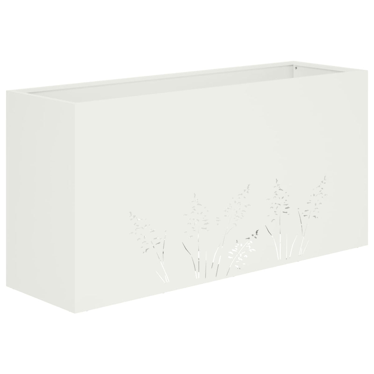 Plantenbak 2 st Wit 100 x 30 x 49 cm Koudgewalst staal