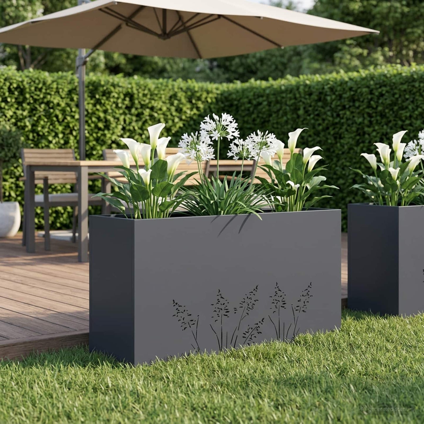 Plantenbak Antraciet 100 x 30 x 49 cm Koudgewalst staal