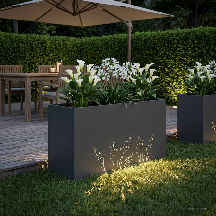 Plantenbak Antraciet 100 x 30 x 49 cm Koudgewalst staal