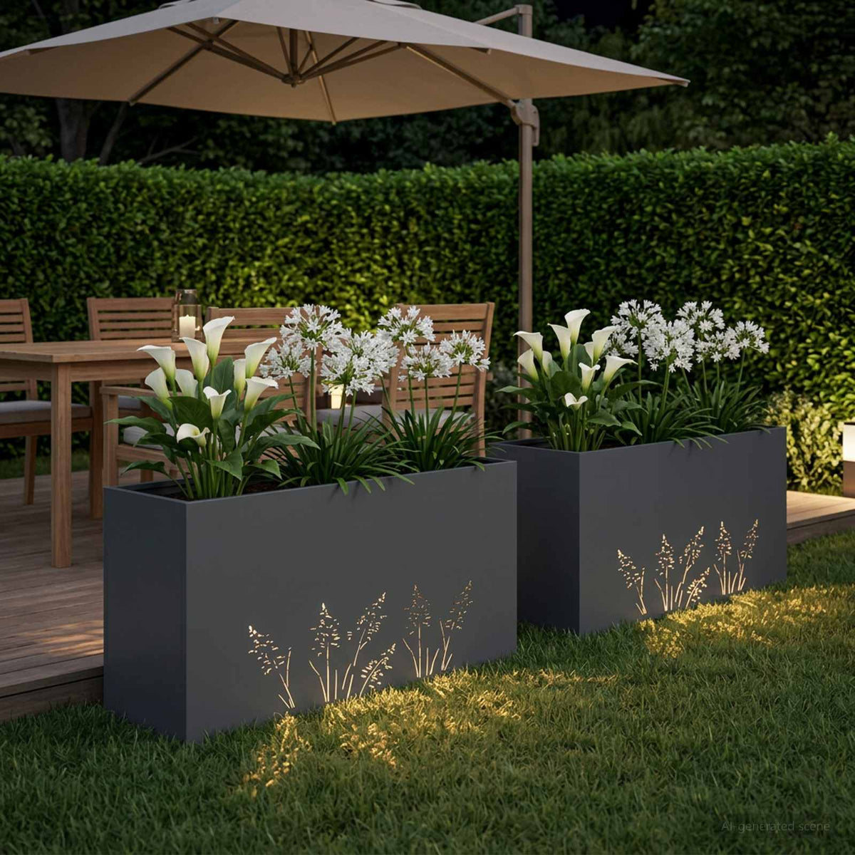 Plantenbak 2 st Antraciet 100 x 30 x 49 cm Koudgewalst staal