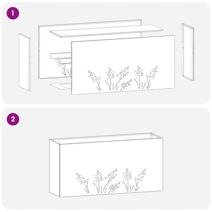 Plantenbak Olijfgroen 100 x 30 x 49 cm Koudgewalst staal