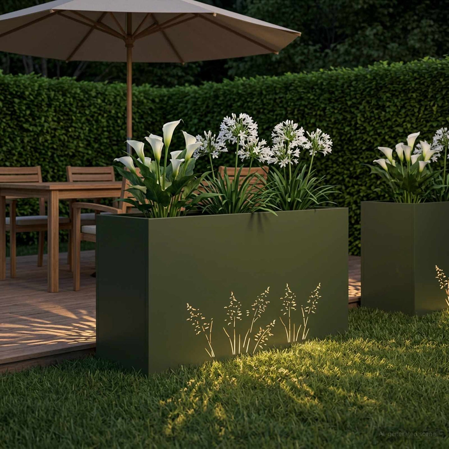 Plantenbak Olijfgroen 100 x 30 x 49 cm Koudgewalst staal