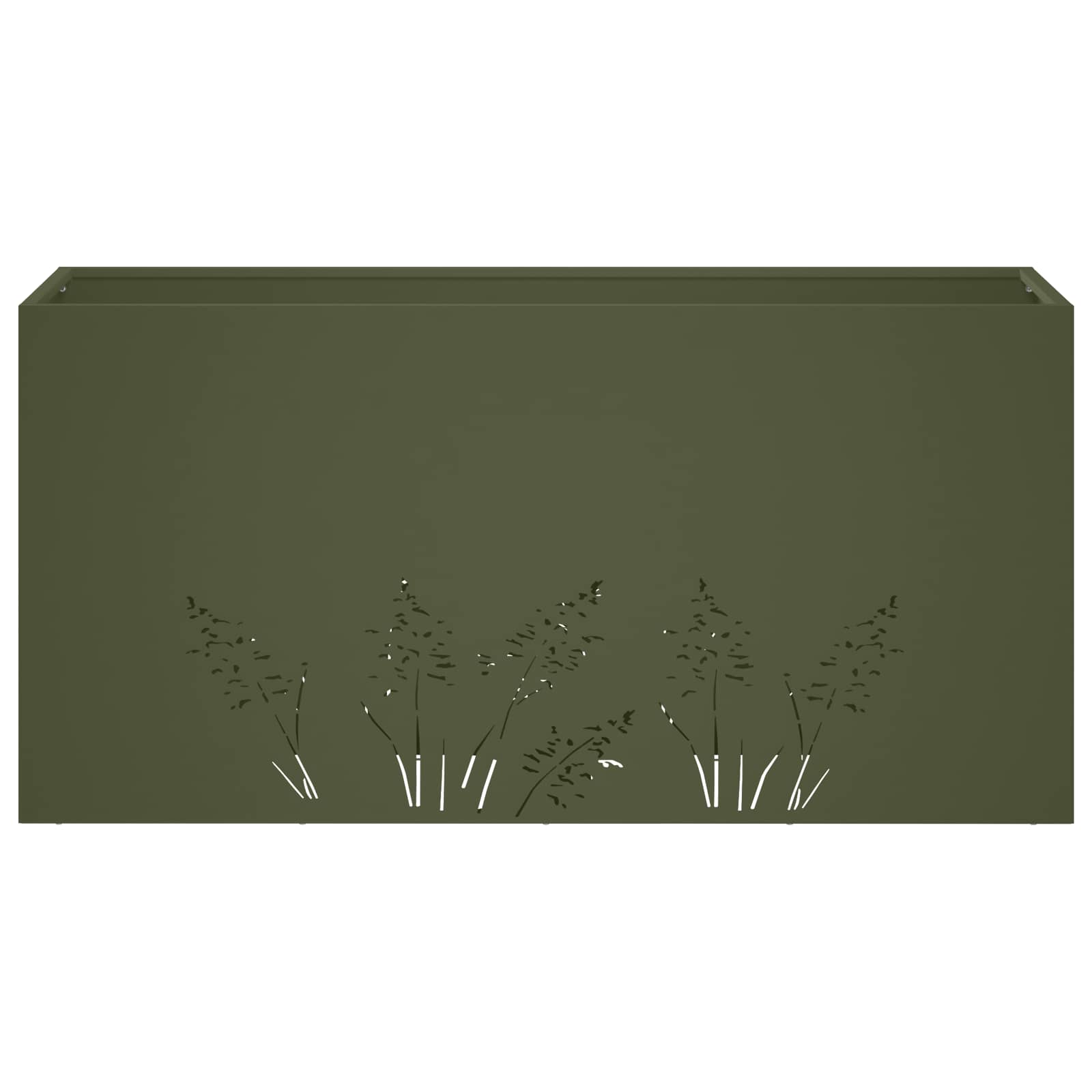 Plantenbak Olijfgroen 100 x 30 x 49 cm Koudgewalst staal