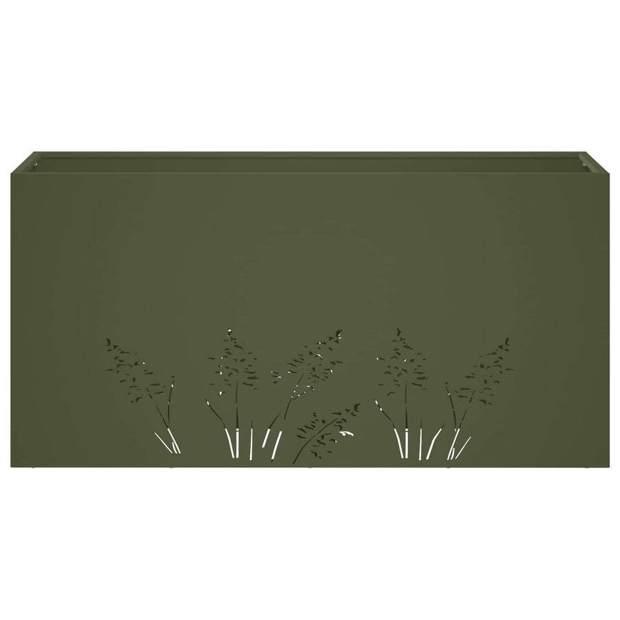 Plantenbak Olijfgroen 100 x 30 x 49 cm Koudgewalst staal
